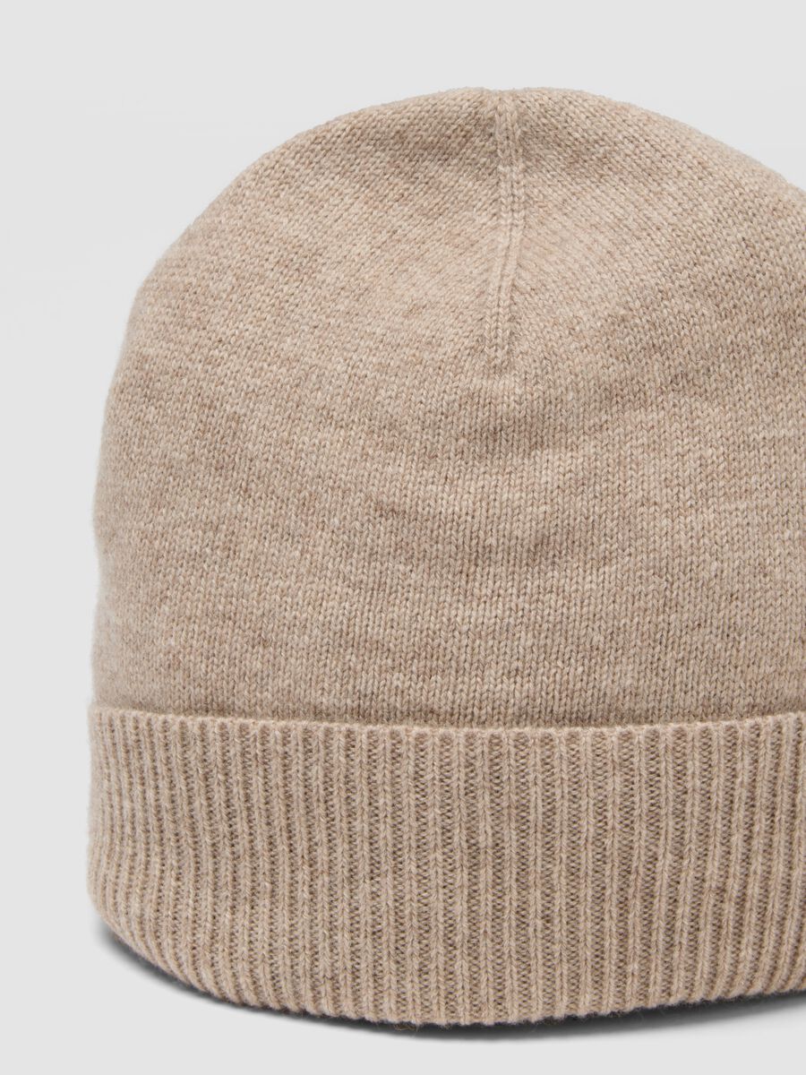 Beige wool, cashmere and viscose blend hat_2