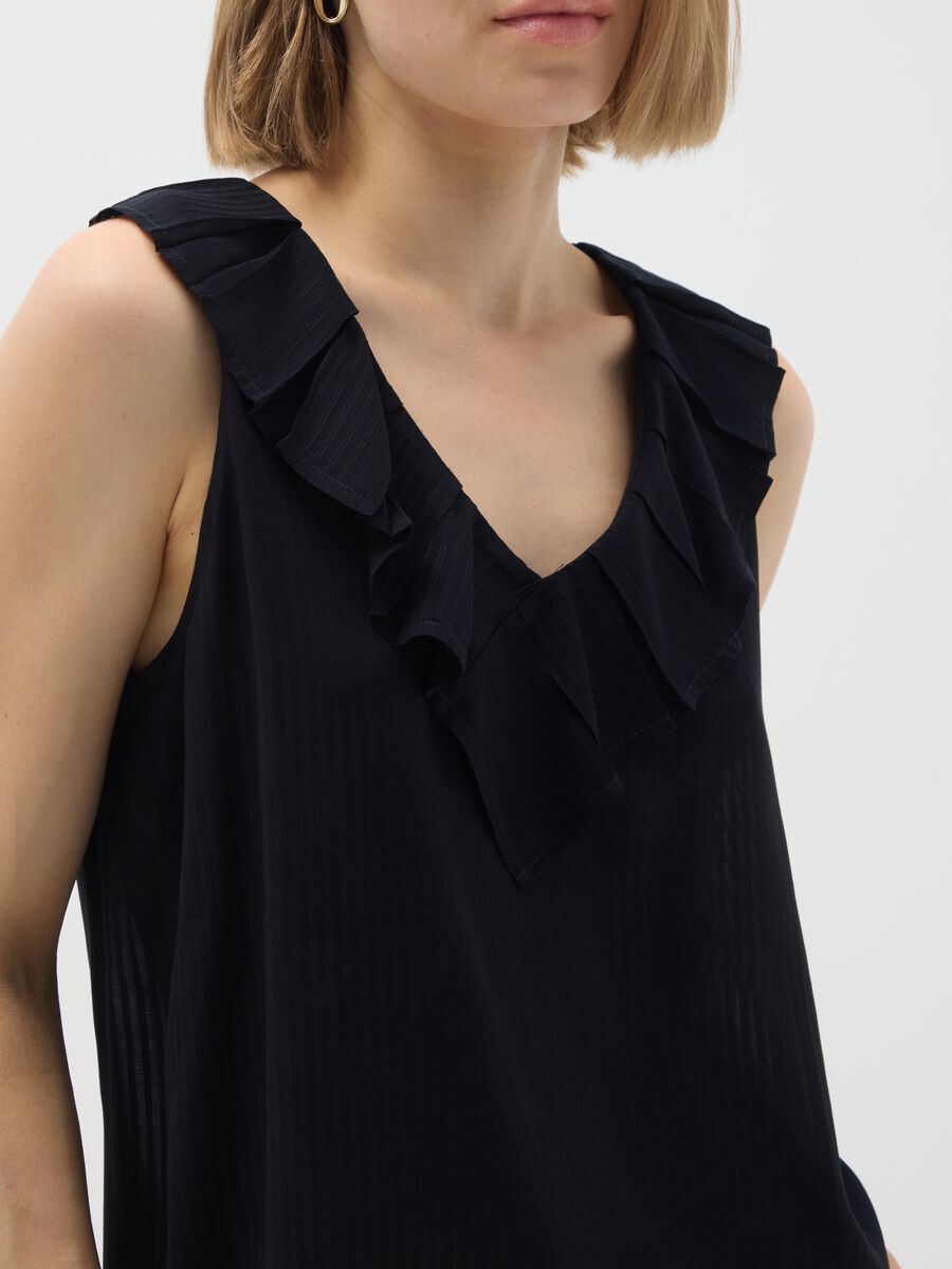 Black oversized pure viscose blouse_3