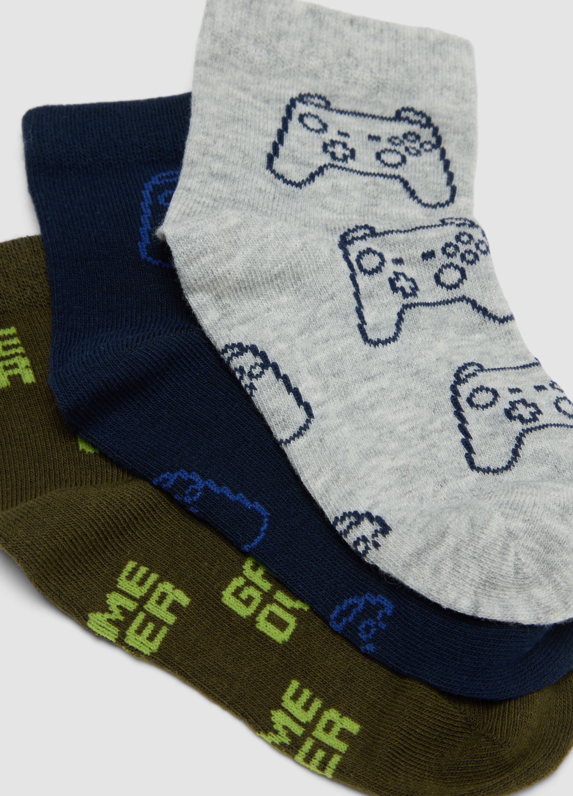 5-pack of multicolour short socks in stretch organic cotton