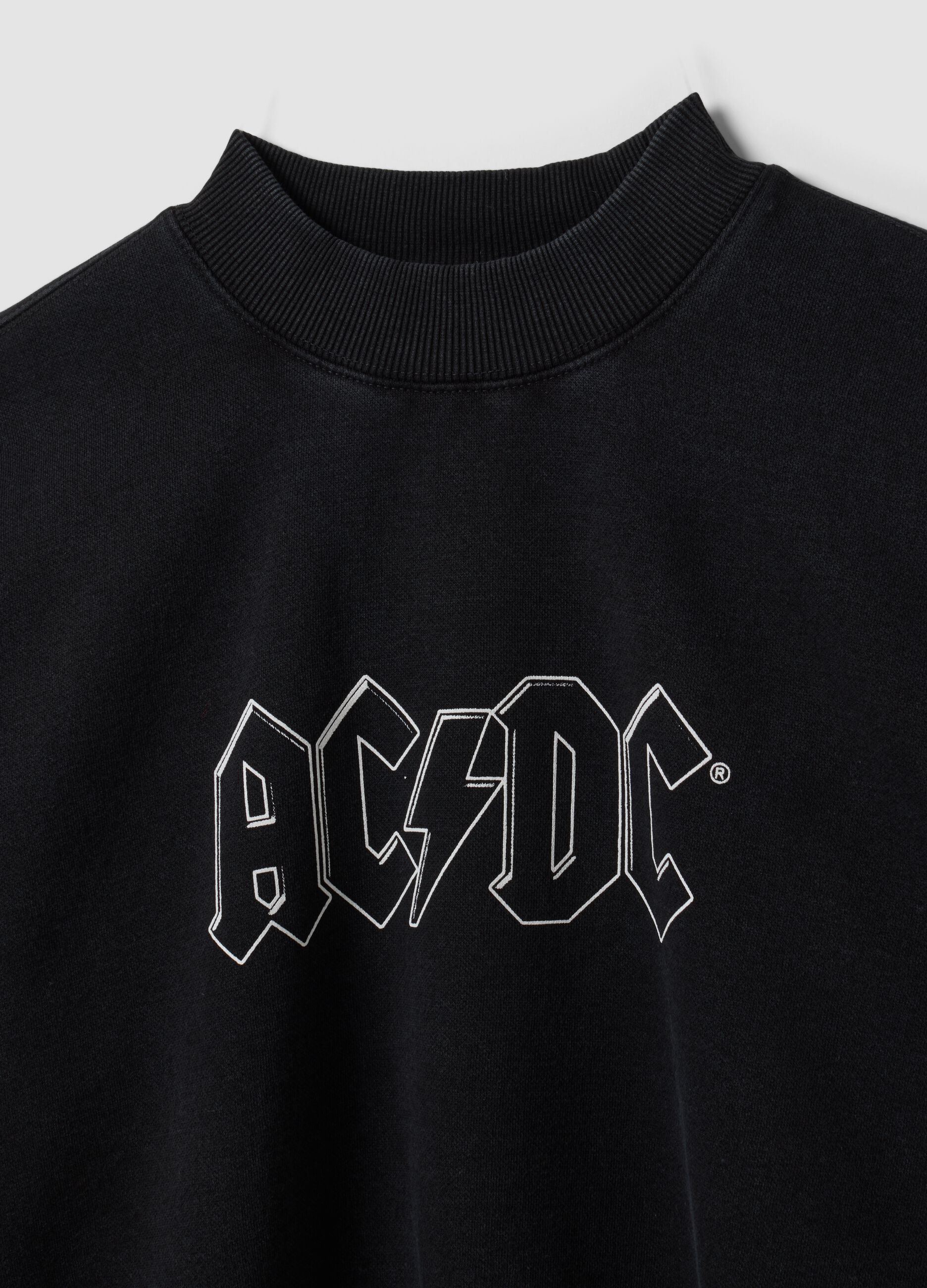 Black cotton-blend AC/DC print sweatshirt