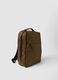 Brown water-repellent backpack with front pocket and padded shoulder straps_1