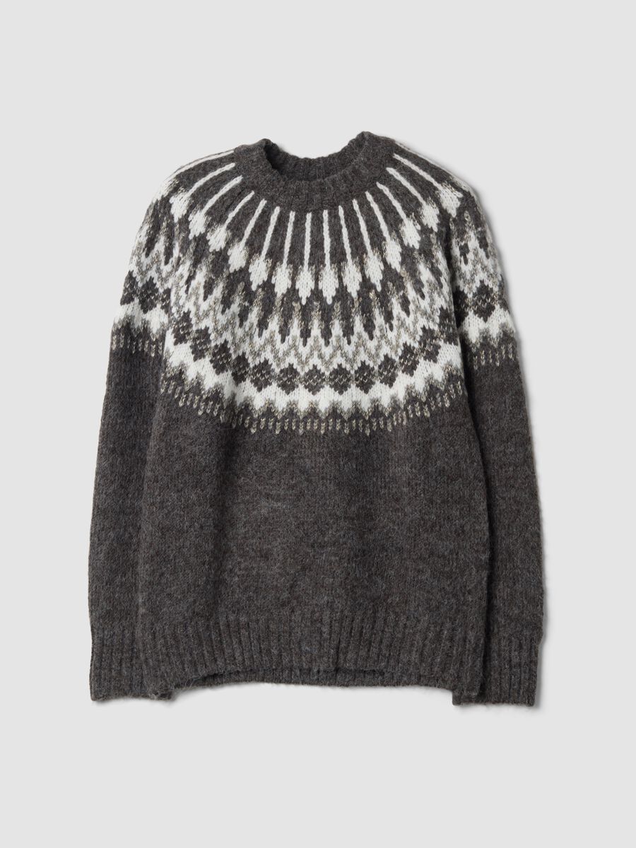 Grey Jacquard Crew-Neck Jumper, Regular Fit_0