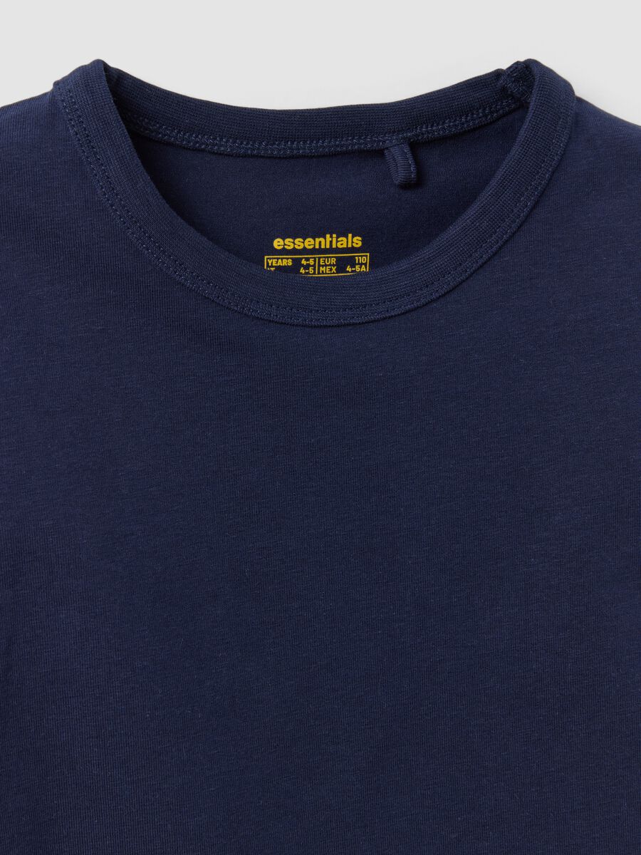 Blue long-sleeved stretch cotton T-shirt_2