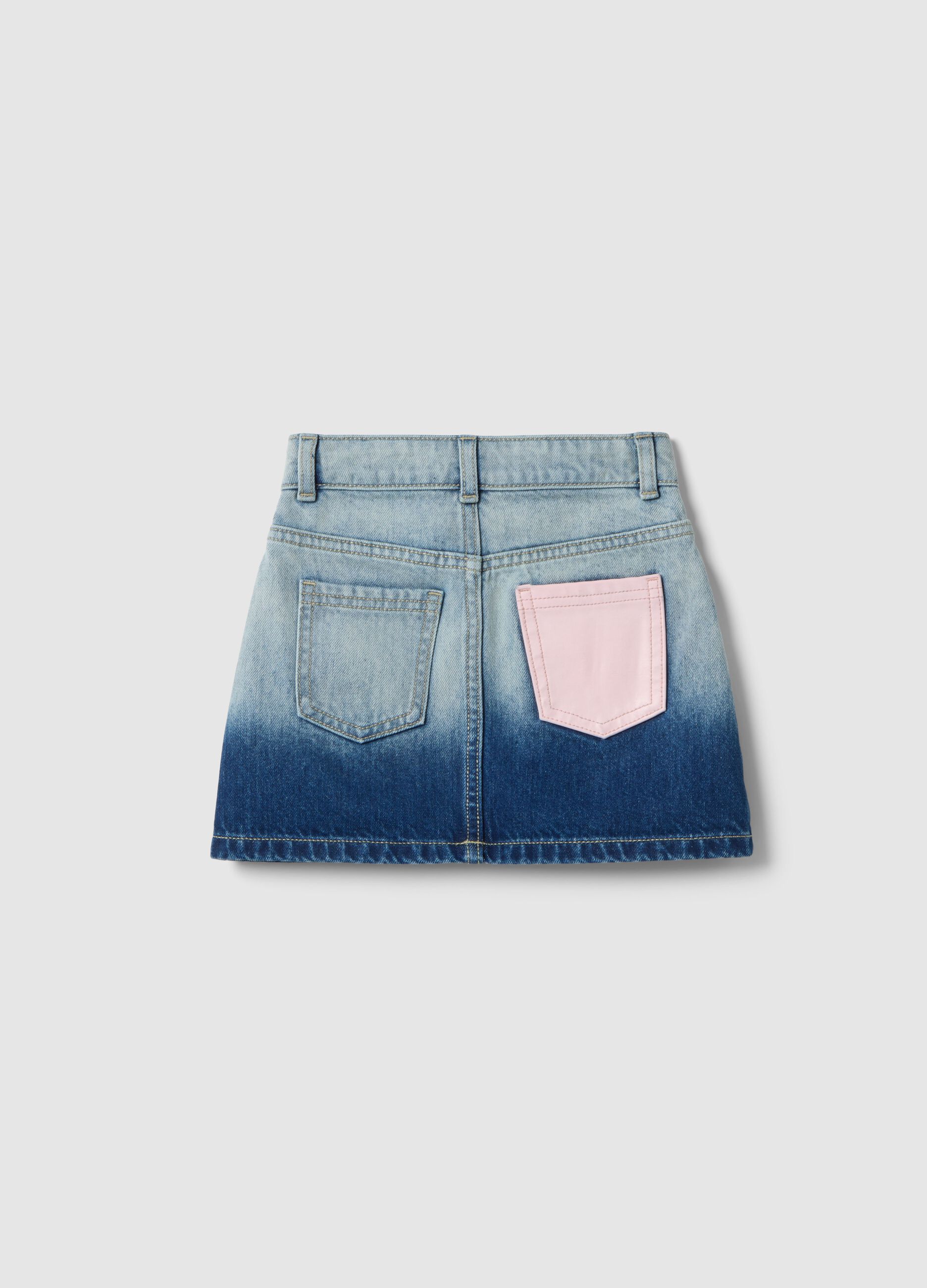 Girls' pure cotton denim skirt with regular fit
