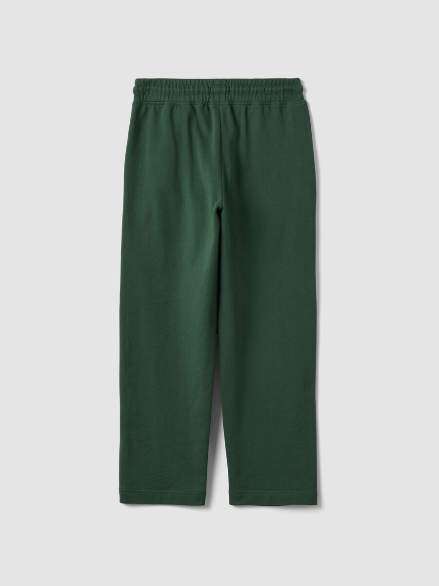 Green pure cotton joggers with drawstring_1