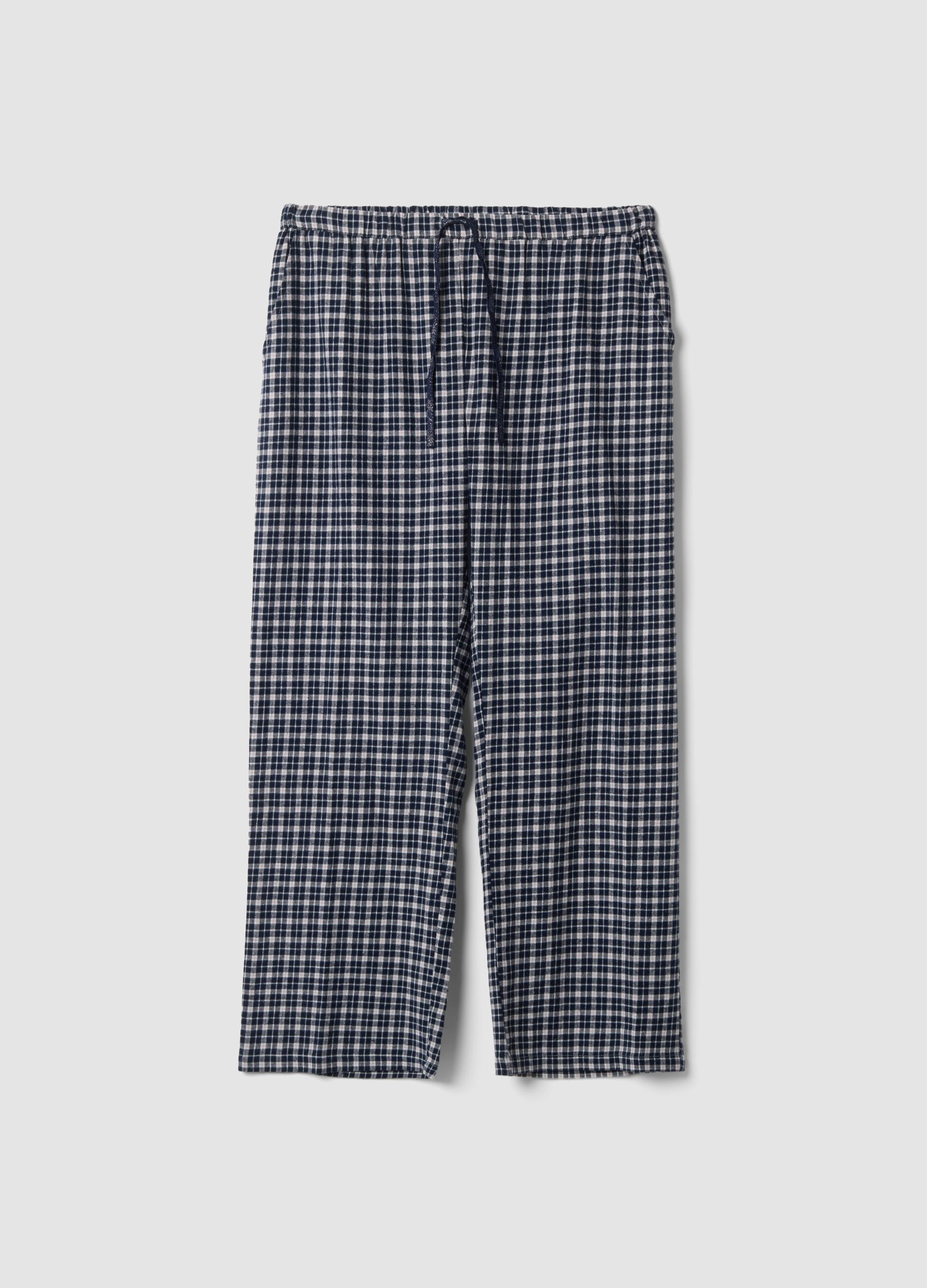 Multicolour check organic cotton pyjama trousers