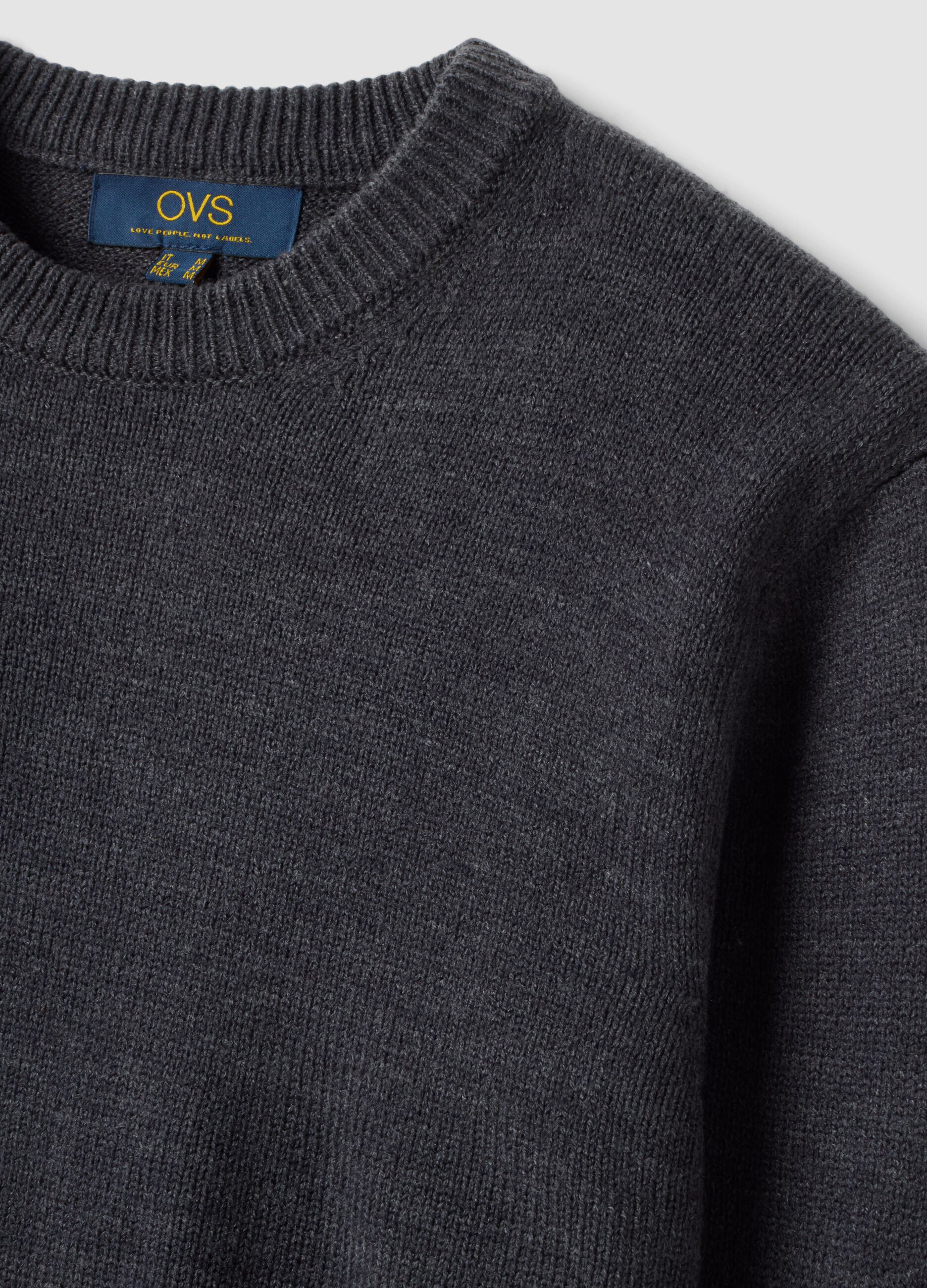 Maglia grigia girocollo in jersey knit regular fit