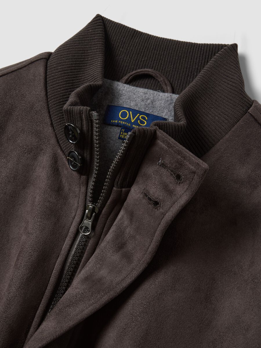 Brown regular-fit jacket with zip_1