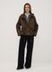 Parka marrone con cappuccio e chiusura zip e bottoni_1