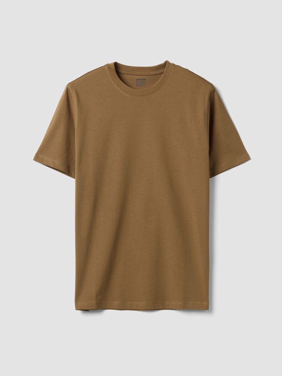 Brown pure organic cotton jersey T-shirt, regular fit_0