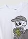 White relaxed-fit T-shirt in pure organic cotton with skeleton print_1