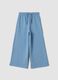 Pantaloni azzurri in puro cotone con vita elasticizzata regular fit_0