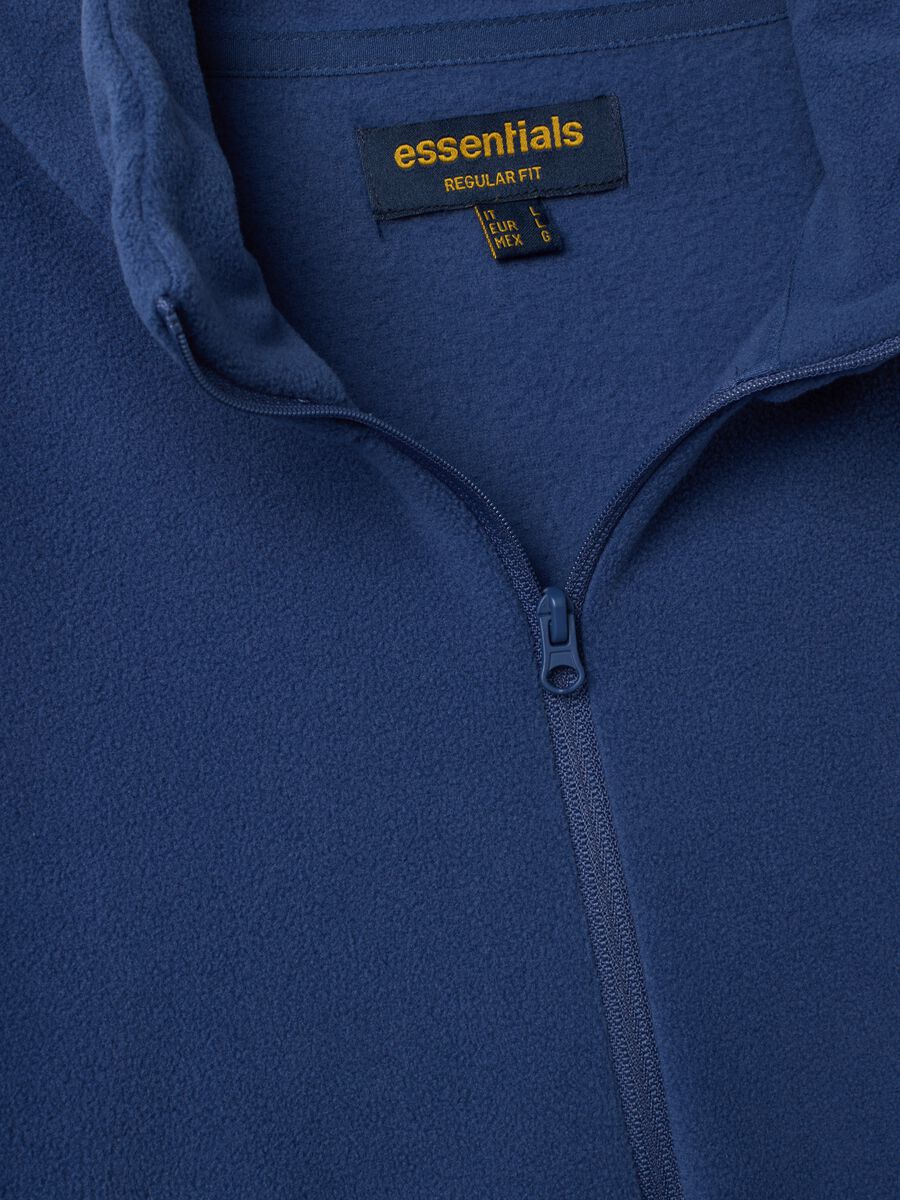 Blue regular-fit half-zip fleece sweatshirt_1
