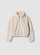 Beige padded jacket, regular fit, with zip_0