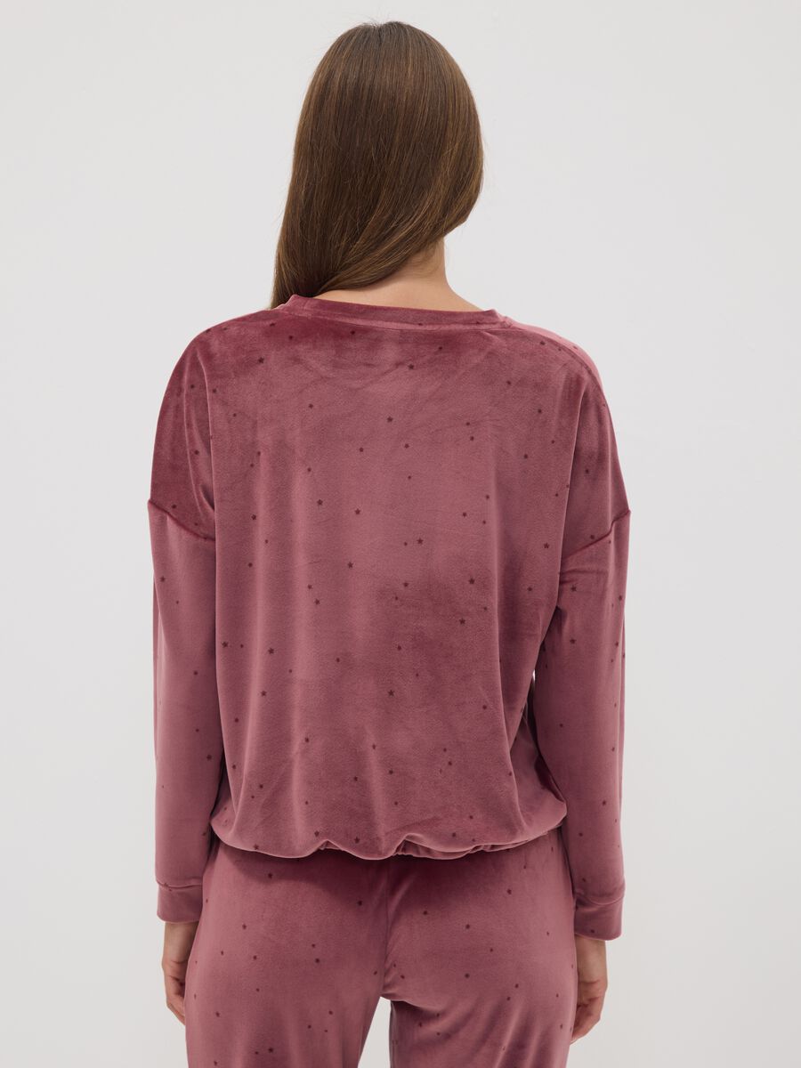 Pink stretch pyjama sweatshirt with star print_3
