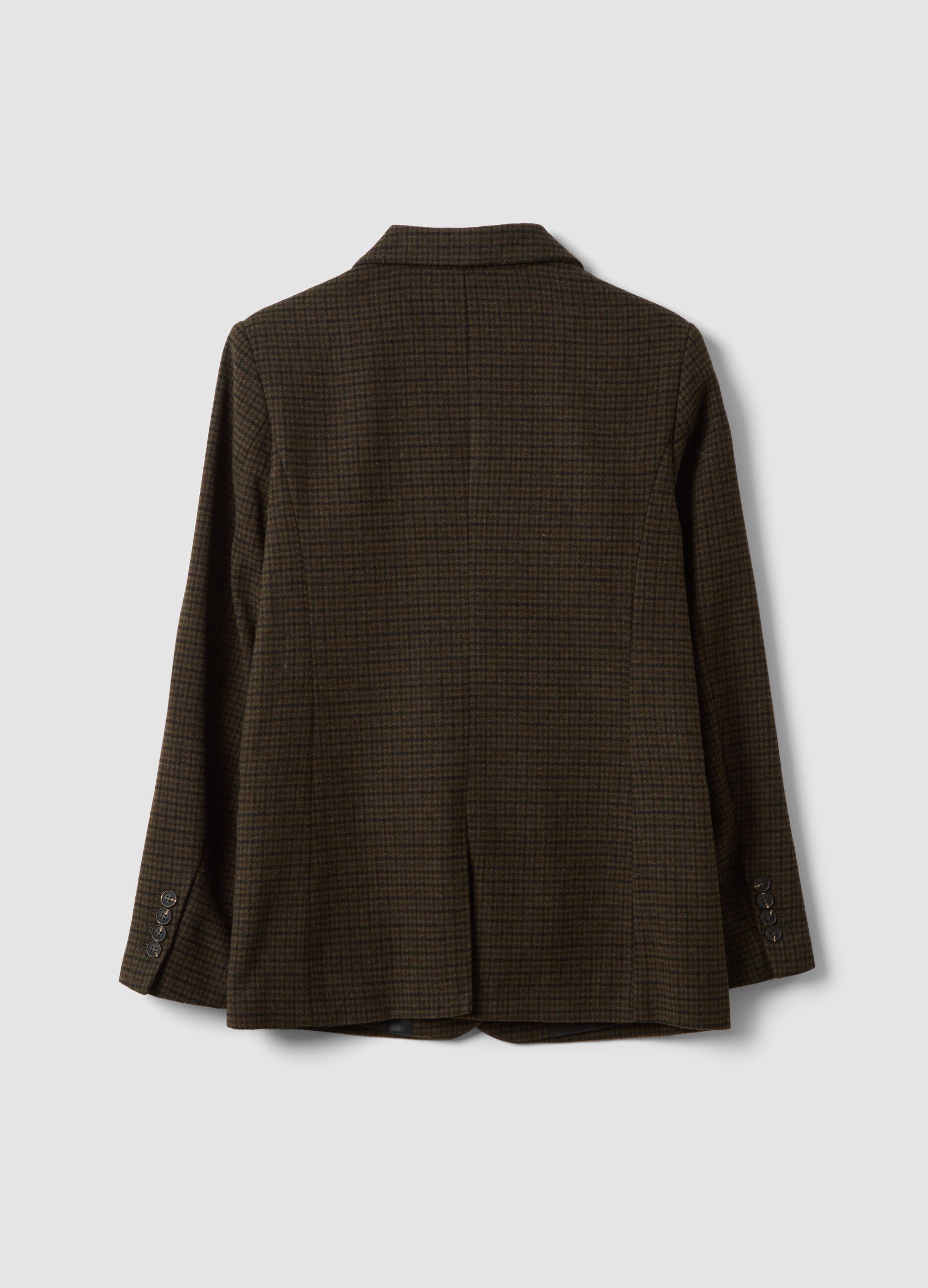 Brown wool-blend blazer with classic lapels