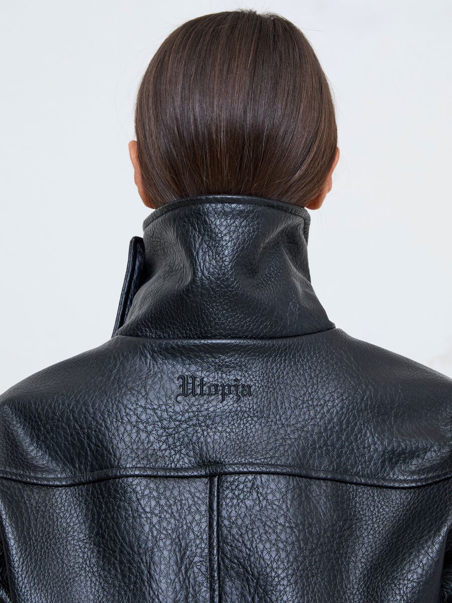 Black Oversized Faux Leather Jacket_2