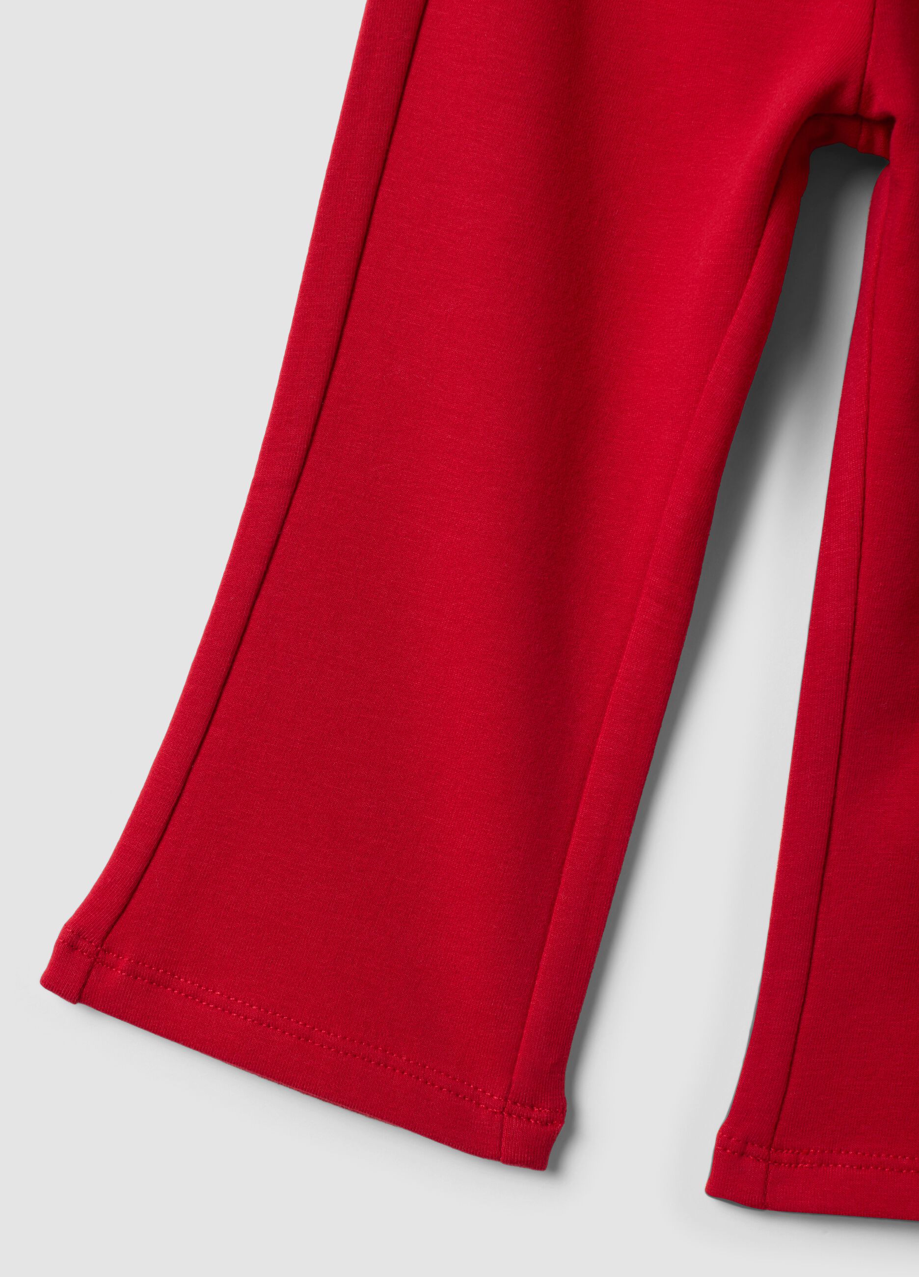Red stretch cotton leggings