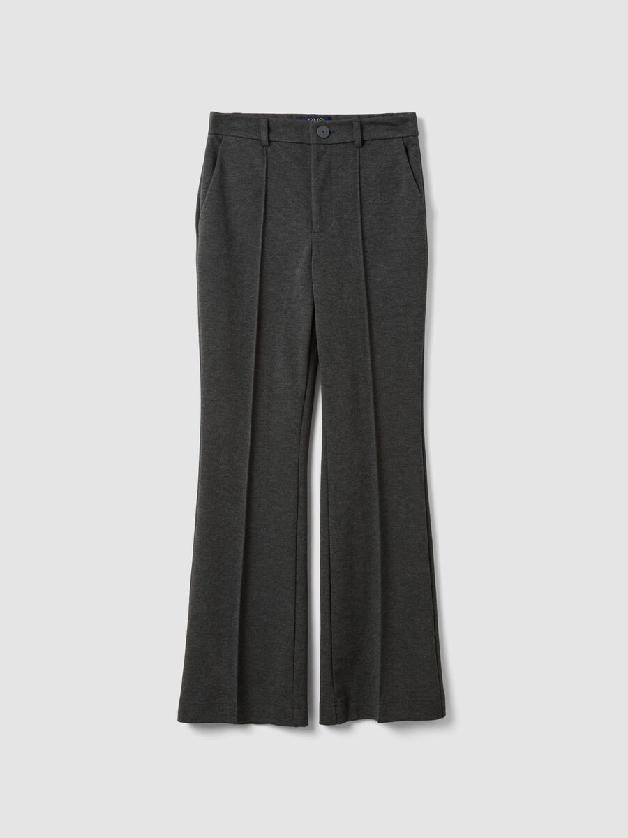 Pantaloni grigi in viscosa elasticizzata straight fit_4