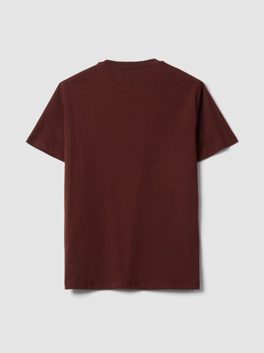 Brown pure cotton crew-neck T-shirt with Jeep print_6