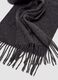 Sciarpa grigia melange con frange in puro cashmere_2