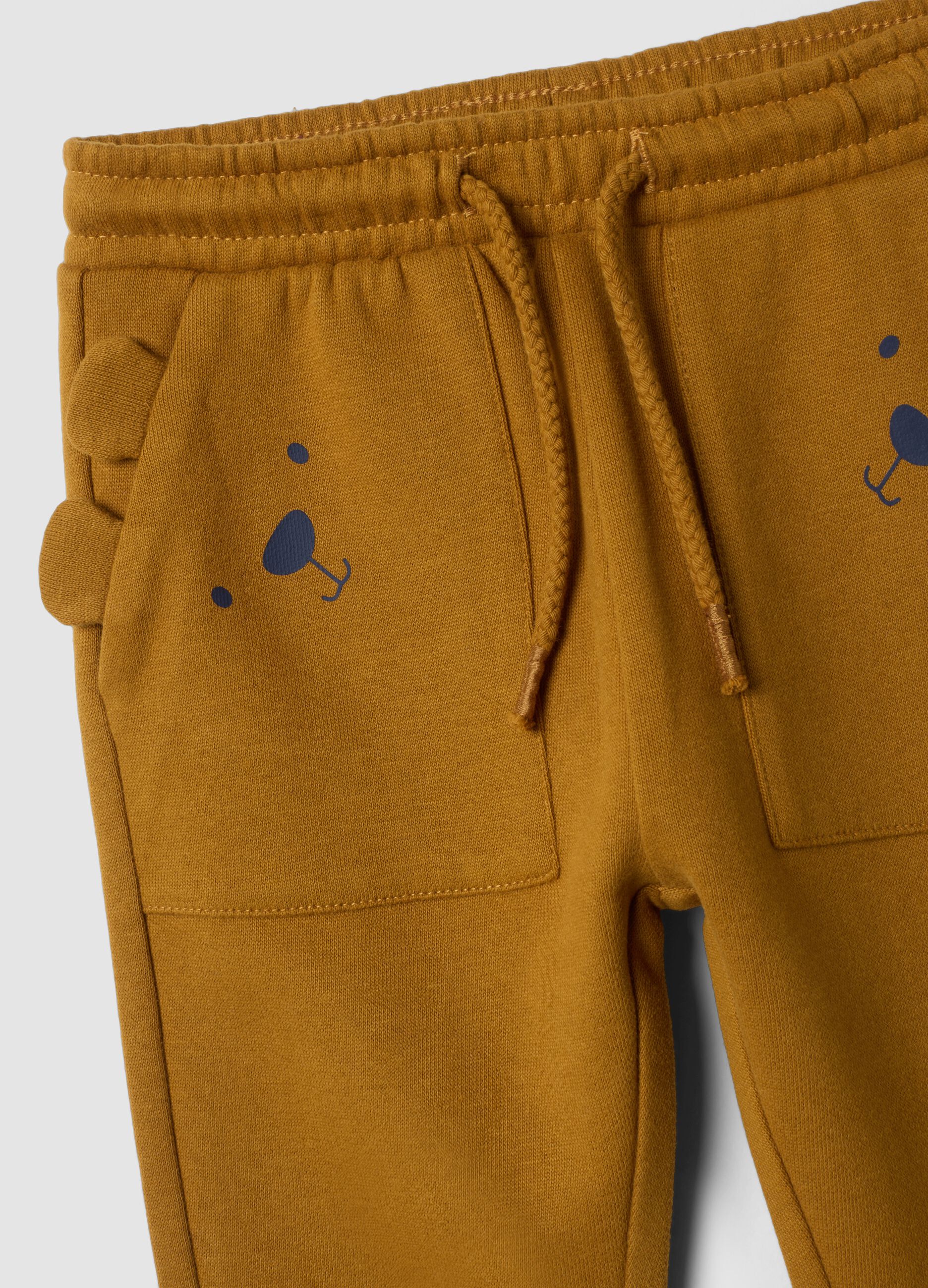 Pantaloni jogger marroni in puro cotone
