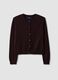 Brown pure wool crew-neck cardigan_4