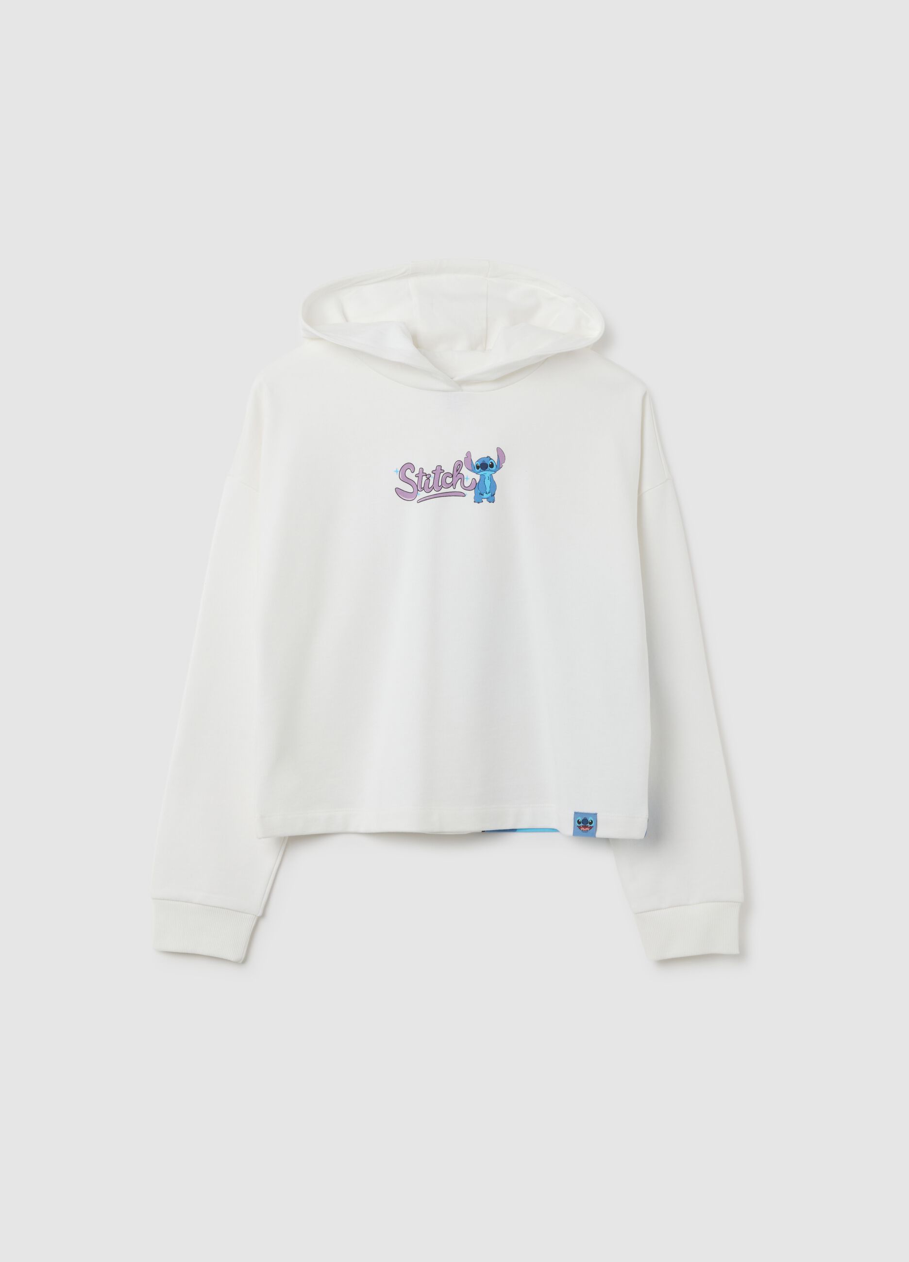 Girl's white regular fit pure cotton sweatshirt with print