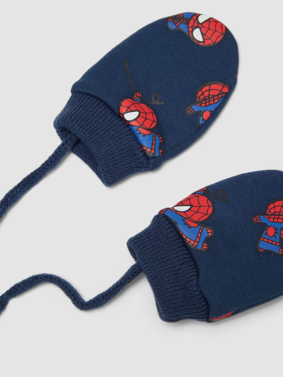 Guanti blu in tessuto elasticizzato con stampa MARVEL Spider-Man_1