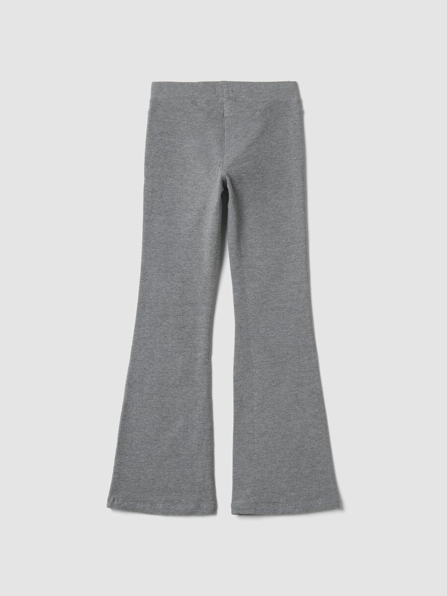 Grey flare trousers in organic cotton and stretch viscose_1