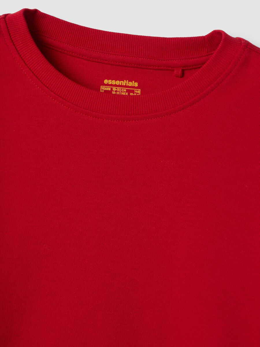 Red organic cotton crew-neck T-shirt_2
