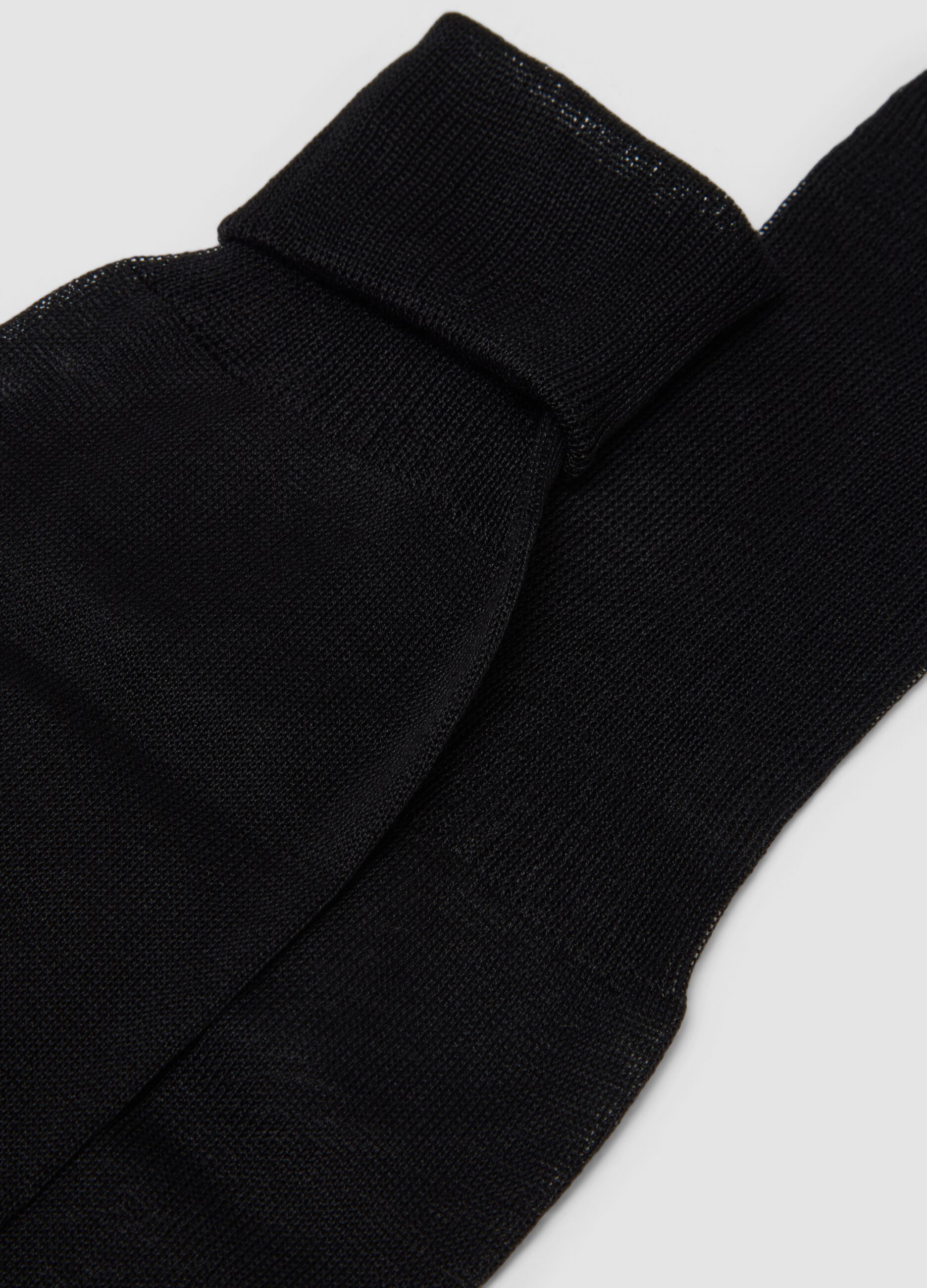 Black long socks in pure cotton