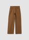 Brown wide-leg jeans in pure cotton_0