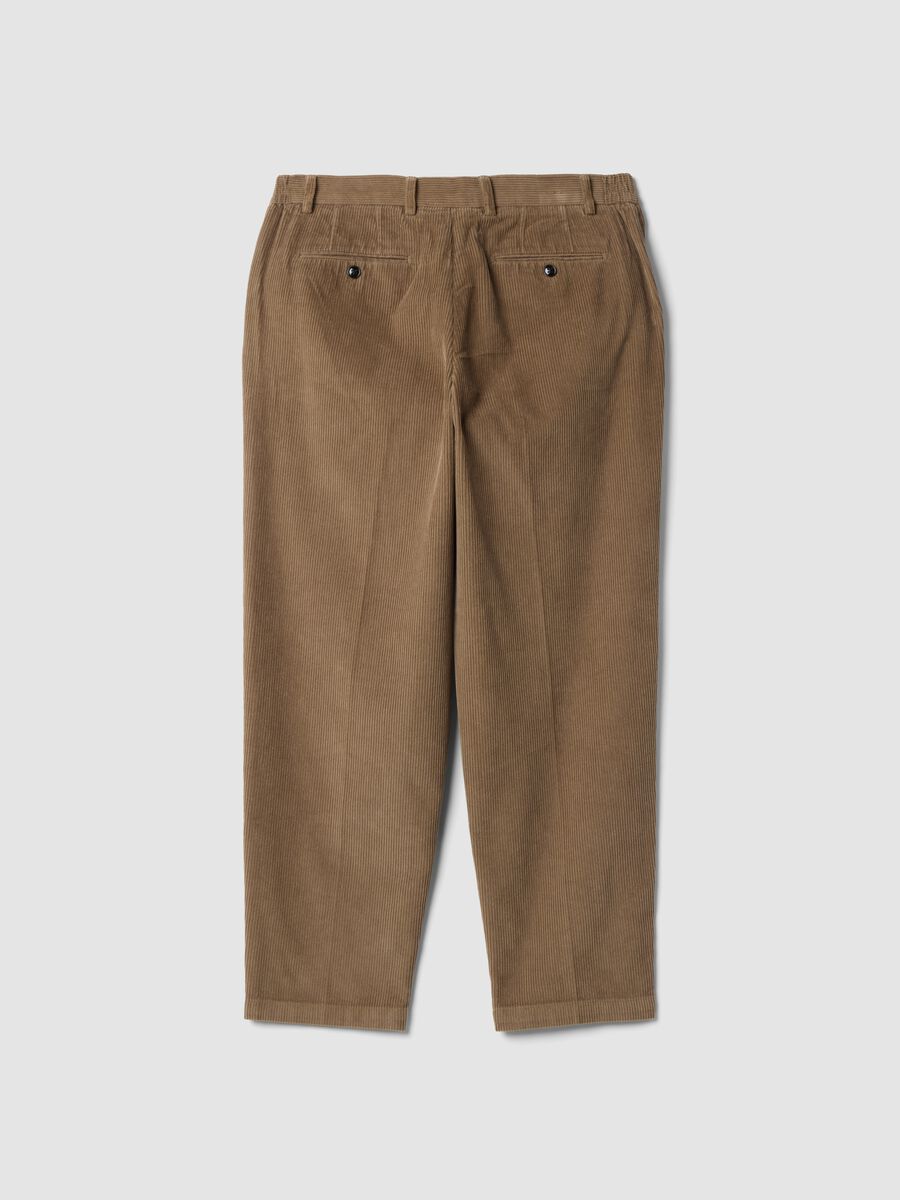 Brown pure cotton cord chino trousers_2