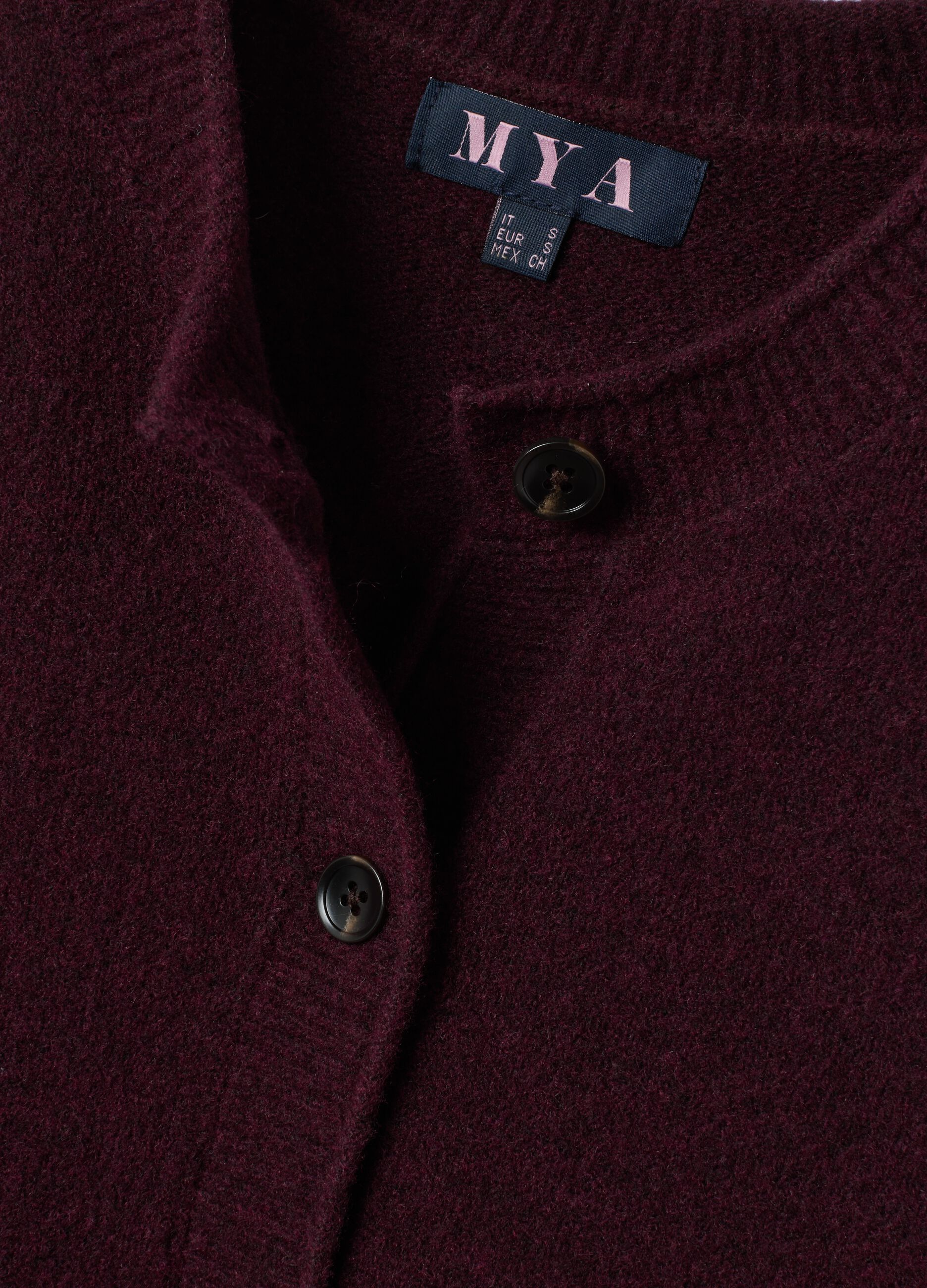 Red stretch-wool oversized cardigan