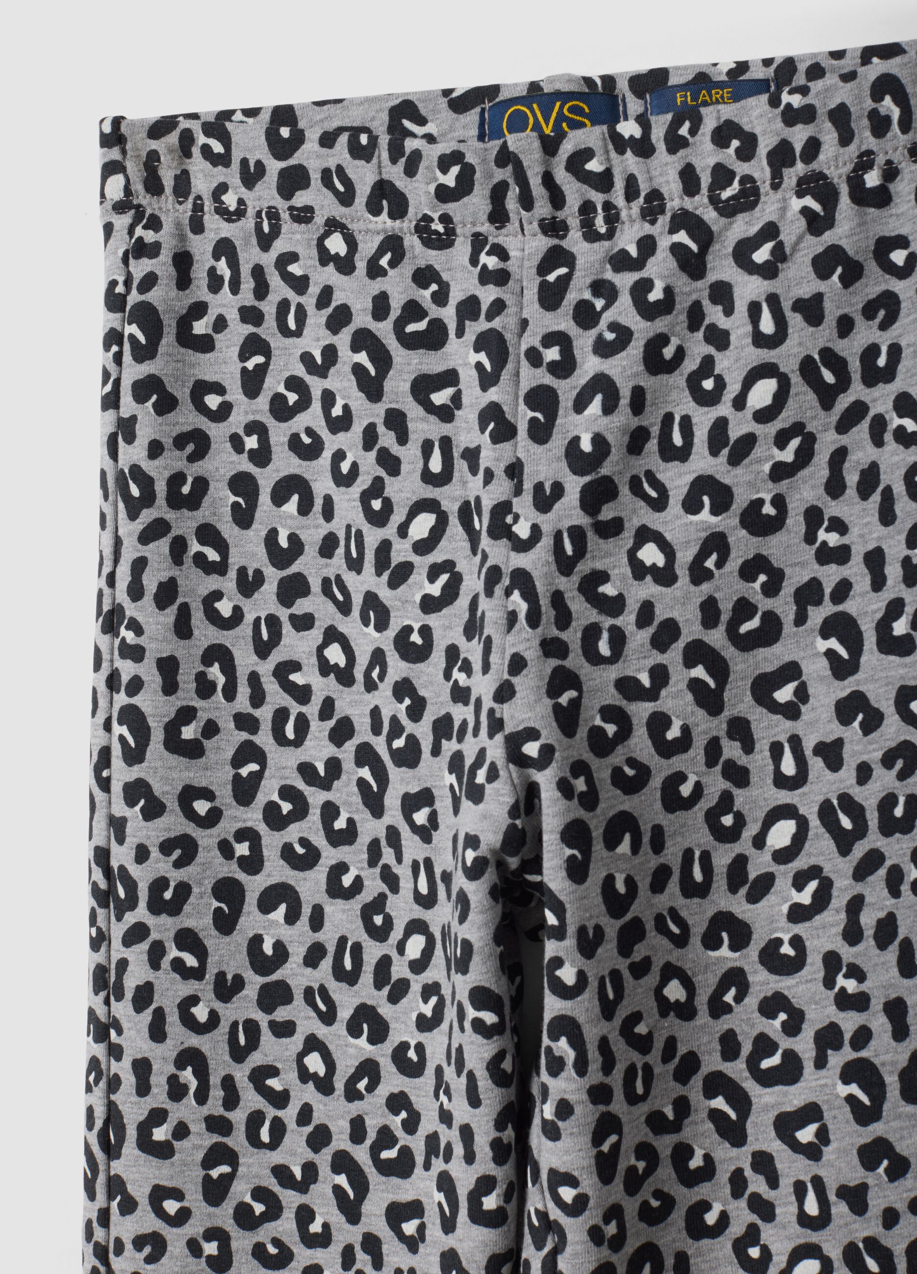Grey organic stretch cotton flared leggings