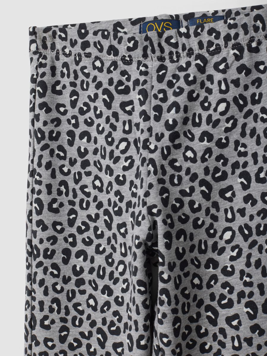 Grey organic stretch cotton flared leggings_2