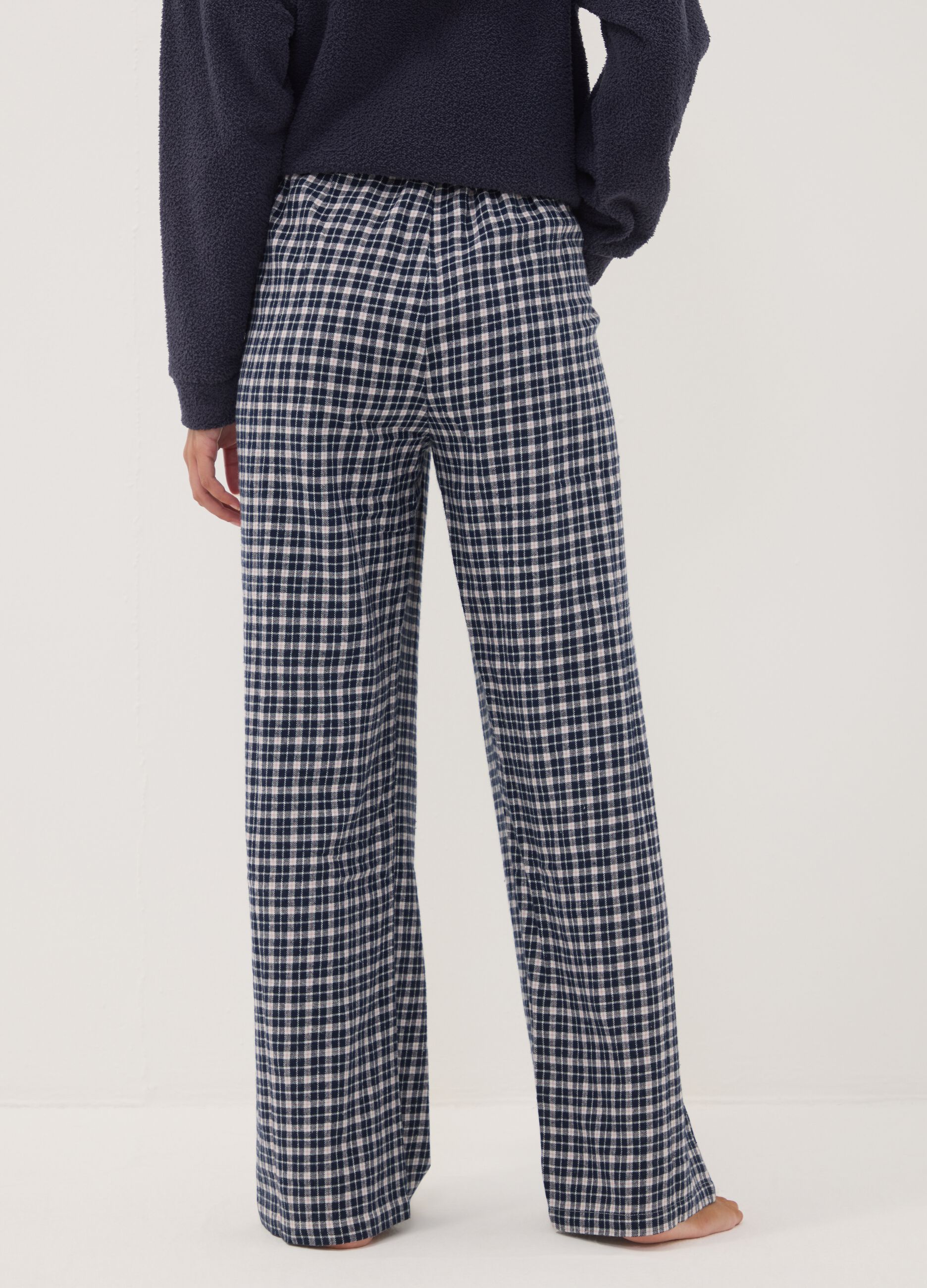 Multicolour check organic cotton pyjama trousers