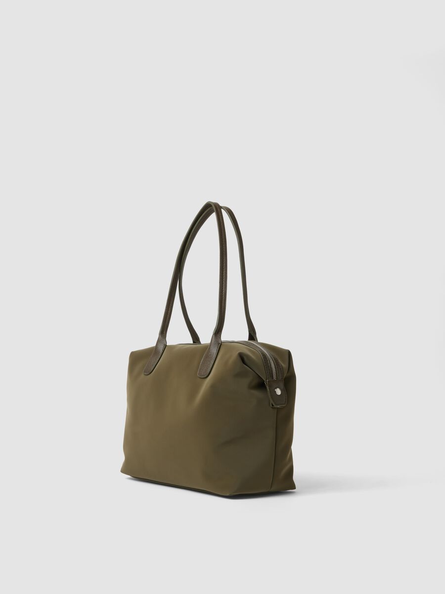 Green handbag with double handles and zip fastening_1