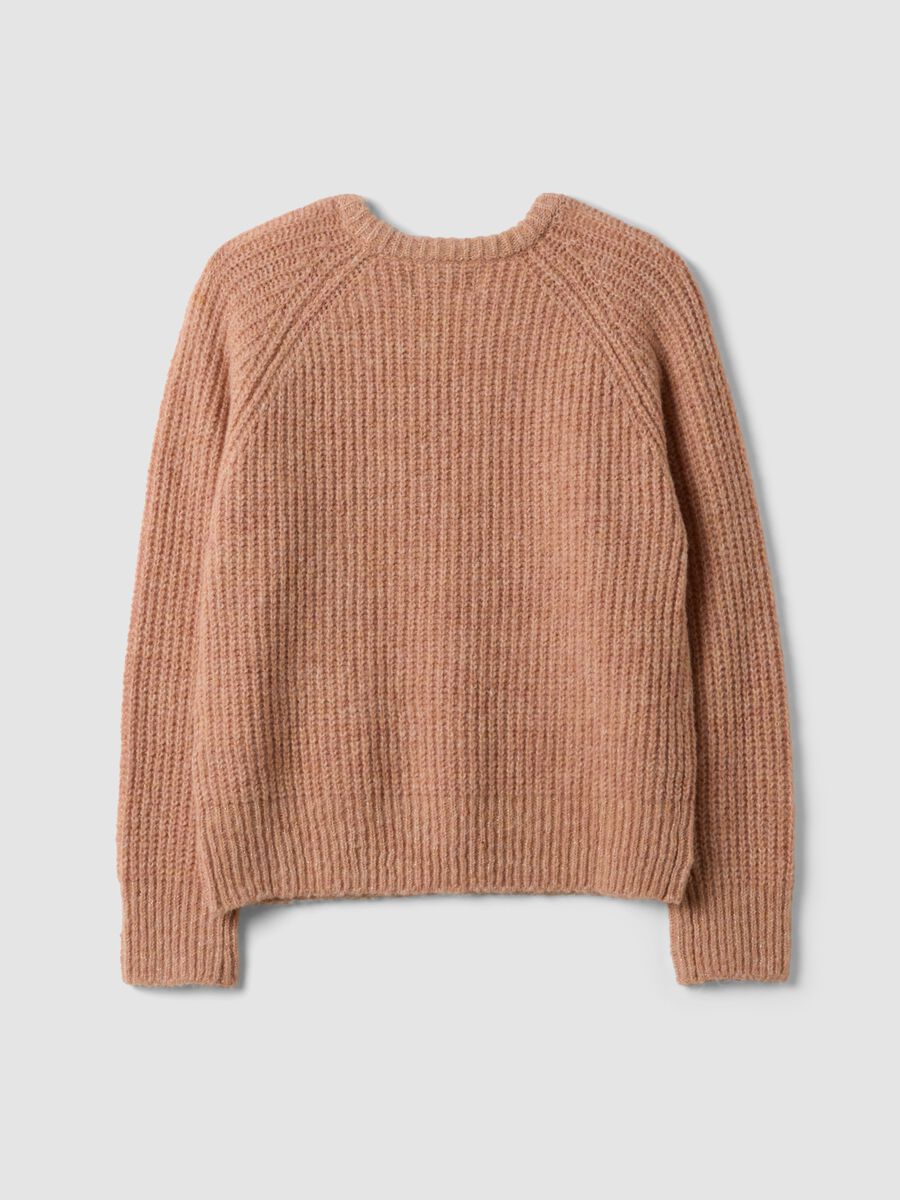 Pink ribbed stretch-wool jumper, regular fit_6