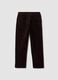 Brown ribbed stretch-cotton trousers with elasticated waistband_6