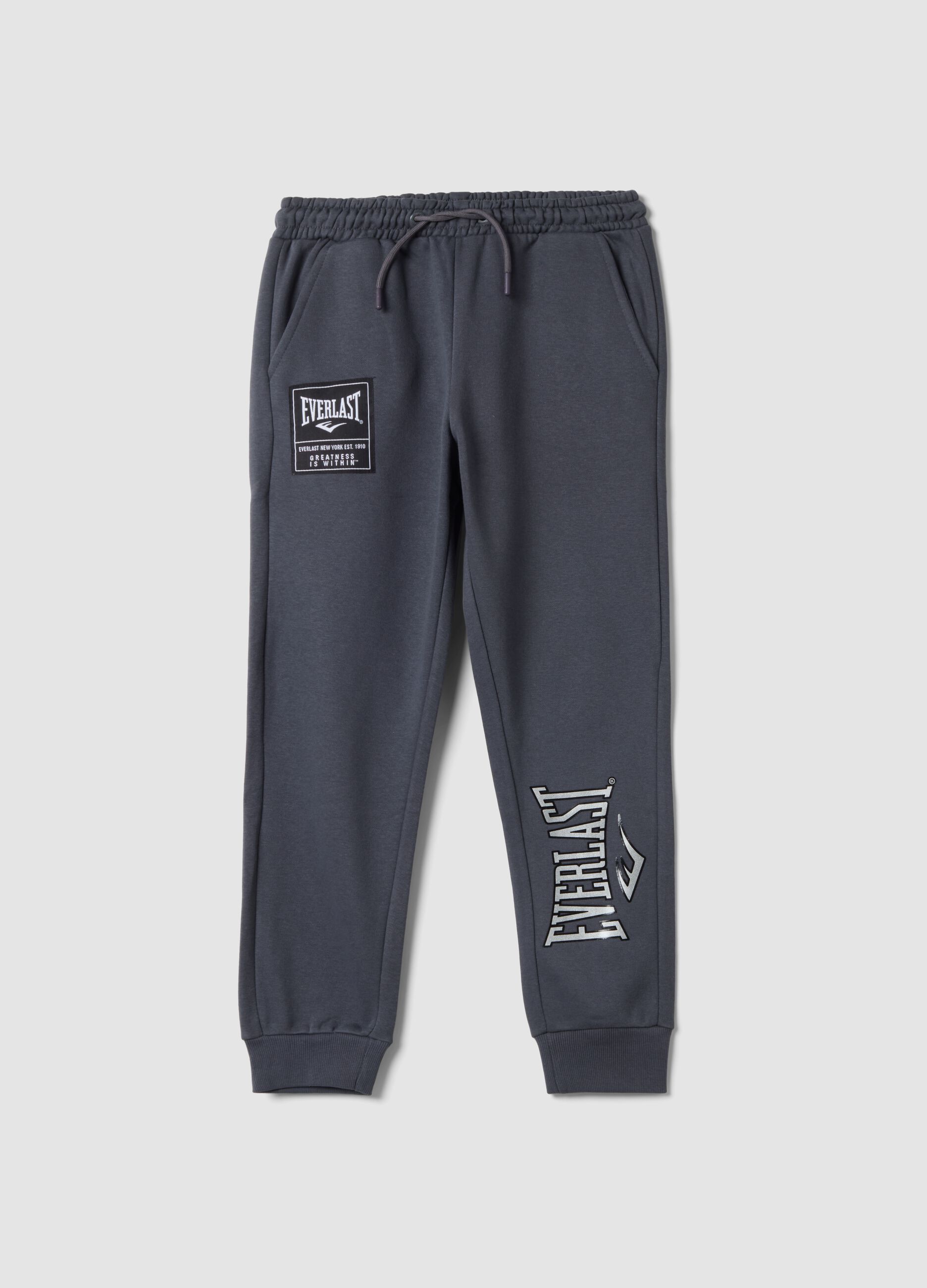Blue cotton-blend track trousers
