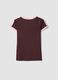 Brown pure cotton V-neck T-shirt with front print_6