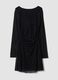 Black stretch fabric crew-neck dress_0