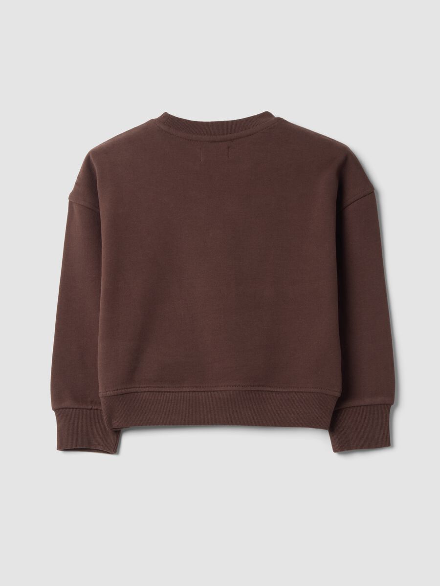 Brown pure cotton crew-neck sweatshirt_1