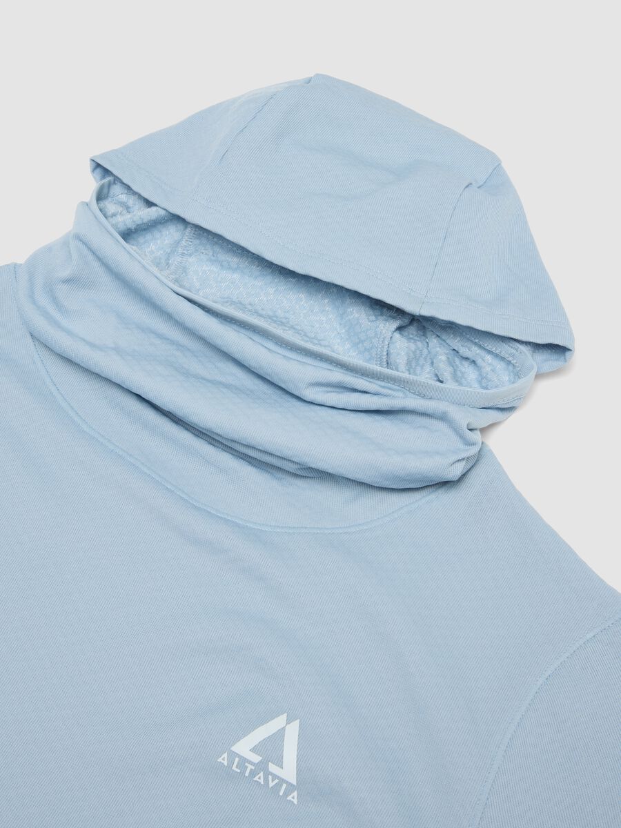 Blue Breathable Hooded T-Shirt ALTAVIA WITH DEBORAH COMPAGNONI_6