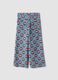 Light Blue Ribbed Stretch Cotton Patterned Trousers_2
