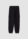 Pantaloni cargo blu in misto cotone e viscosa_2