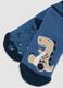 Bipack di calze antiscivolo blu in cotone organico elasticizzato con dinosauri_2