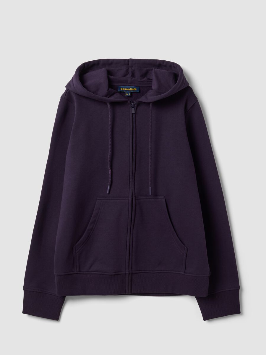 Purple cotton-blend hoodie, regular fit_4